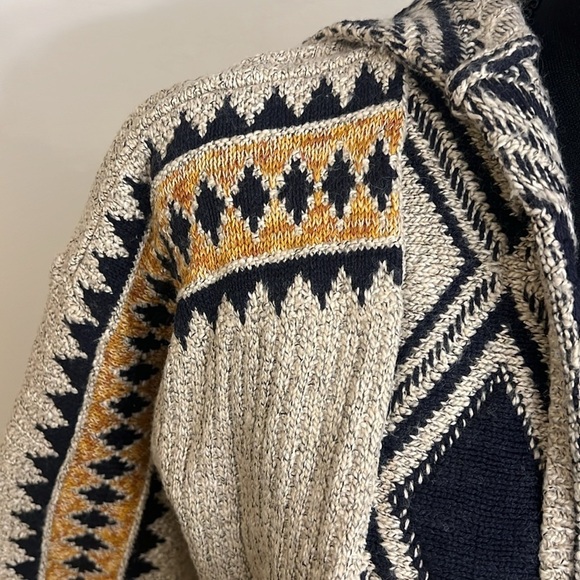 Lucky Brand BoHo Southwestern Aztec Textured, Open Front Cardigan-Pockets, Sz S. - Picture 6 of 13